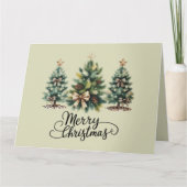 Leopard Frohe Weihnachtsbaum Coquette Bow Xmas Karte (Vorderseite)