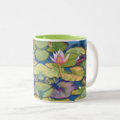 Leopard Frösche Lily Pads Wasserfarbener Wasserpar Zweifarbige Tasse (VorderseiteRechts)