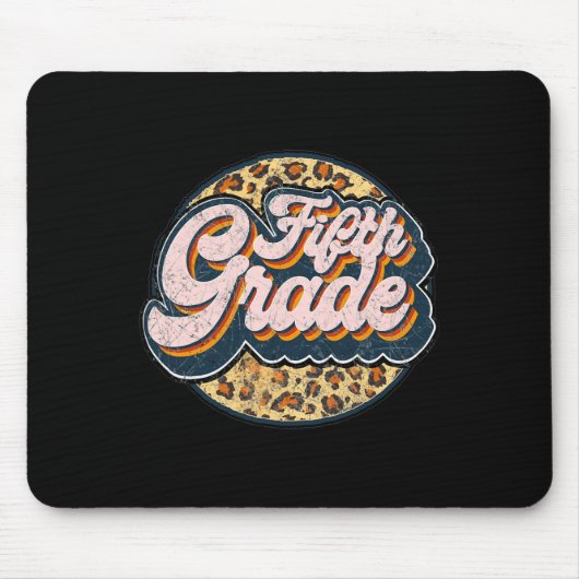 Leopard Fünfte Lehrer Süße 5. Klasse Zurück zur Sc Mousepad (Vorne)