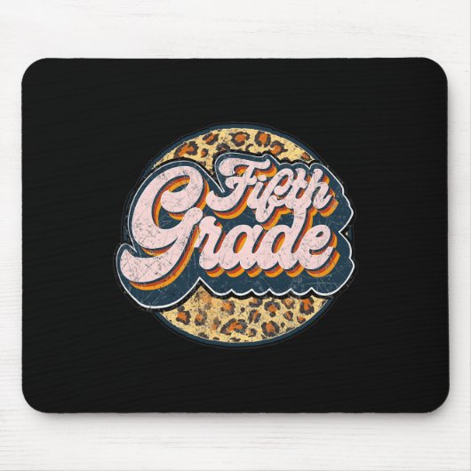 Leopard Fünfter Lehrer Niedlich 5. Klasse Zurück n Mousepad (Vorne)
