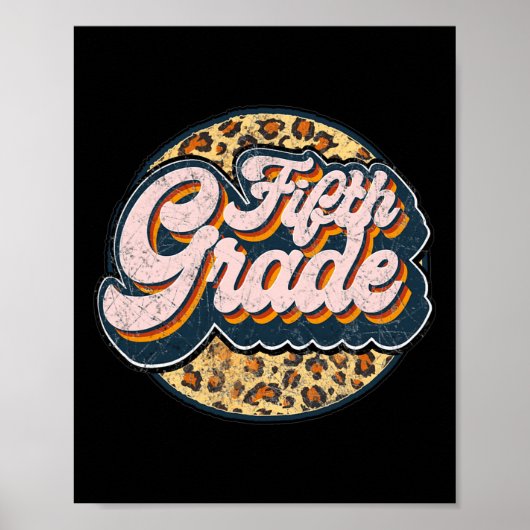 Leopard Fünfter Lehrer Niedlich 5. Klasse Zurück n Poster (Vorne)