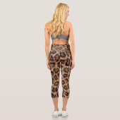 Leopard Fur Animal Print Fun Muster Capri Leggings (Rückseite)
