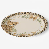 Leopard für Baby Shower Pappteller (Schrägansicht)