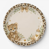 Leopard für Baby Shower Pappteller (Vorderseite)