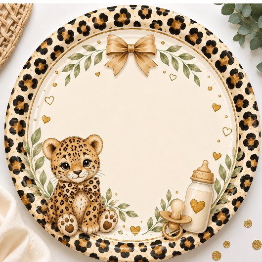 Leopard für Baby Shower Pappteller
