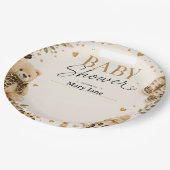 Leopard für Baby Shower Pappteller (Schrägansicht)