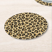 Leopard für Baby Shower Runder Pappuntersetzer (Angewinkelt)