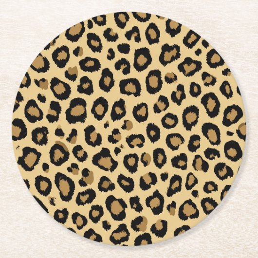 Leopard für Baby Shower Runder Pappuntersetzer (Vorderseite)