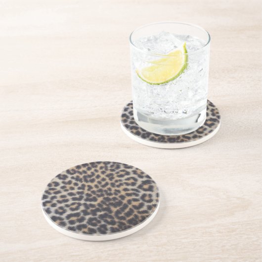 Leopard Fur Getränkeuntersetzer (Seite)