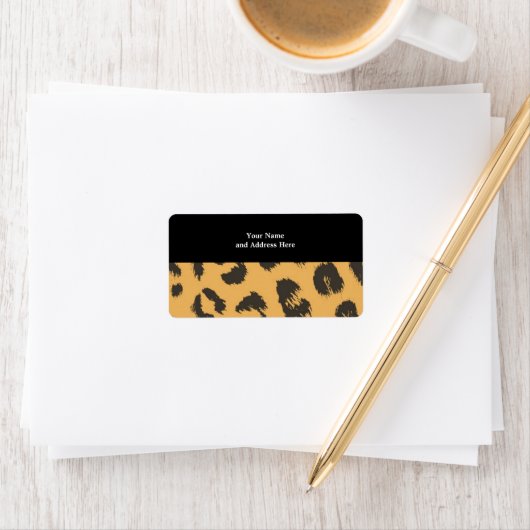 Leopard Fur Muster Adressaufkleber (Insitu)