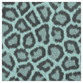 Leopard Fur Muster Aqua Fabric Stoff (Nahaufnahme)