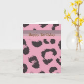 Leopard Fur Muster Geburtstag Karte (Gelbe Blume)