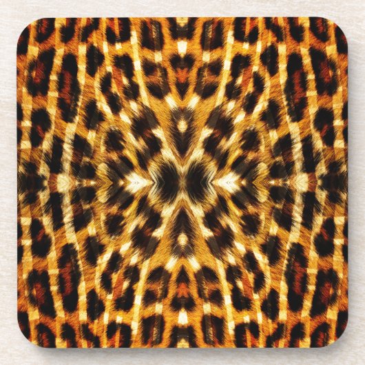 Leopard Fur Muster Getränkeuntersetzer (Vorderseite)