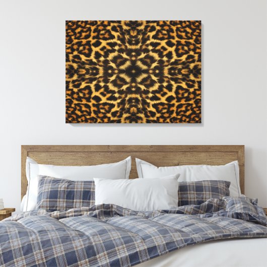 Leopard Fur Muster Leinwanddruck (Insitu (Schlafzimmer))