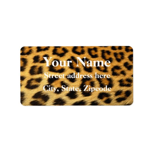 Leopard Fur Print Adressaufkleber (Vorne)