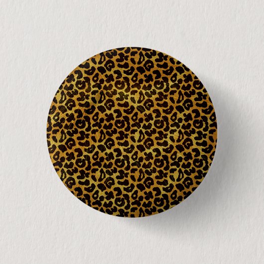 Leopard Fur Print Animal Muster Button (Vorderseite)