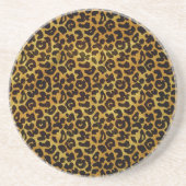 Leopard Fur Print Animal Muster Getränkeuntersetzer (Vorne)