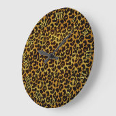 Leopard Fur Print Animal Muster Große Wanduhr (Winkel)