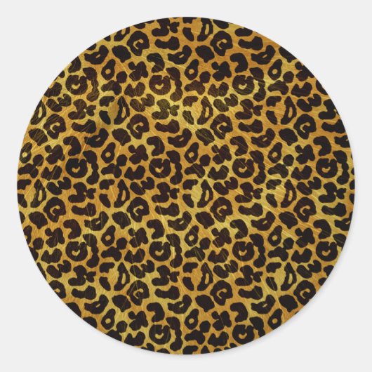 Leopard Fur Print Animal Muster Runder Aufkleber (Vorderseite)