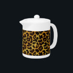 Leopard Fur Print Animal Muster Tee Pot<br><div class="desc">Diese trendige Teekanne ist mit einem spitzen Leopardenprint mit schwarzen Tierpunkten auf orange-gelb-goldfarbenem Pelzhintergrund versehen. Bringen Sie die Wildkatze mit diesem coolen Felindesign in sich hervor. Es ist der perfekte,  kühne,  originelle Look für Tierliebhaber. Karo in unserem Shop für passende Artikel.</div>