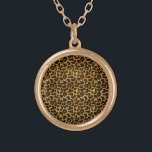 Leopard Fur Print Animal Muster Vergoldete Kette<br><div class="desc">Diese trendige Halskette zeichnet sich durch ein gezwirntes Leopardenmuster aus. Schwarze Tierpunkte auf orange-gelb-goldfarbenem Pelzhintergrund. Bringen Sie die Wildkatze mit diesem coolen Felindesign in sich hervor. Es ist der perfekte,  kühne,  originelle Look für Tierliebhaber. Karo in unserem Shop für passende Artikel.</div>