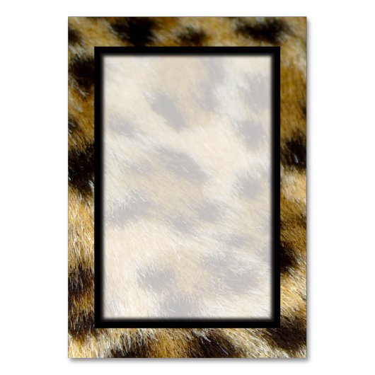 Leopard Fur Print Blank Tischnummer (Rückseite)