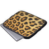 Leopard Fur Print Laptopschutzhülle (Vorne Knopf)
