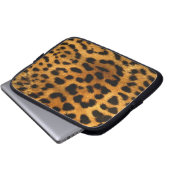 Leopard Fur Print Laptopschutzhülle (Vorne Knopf)