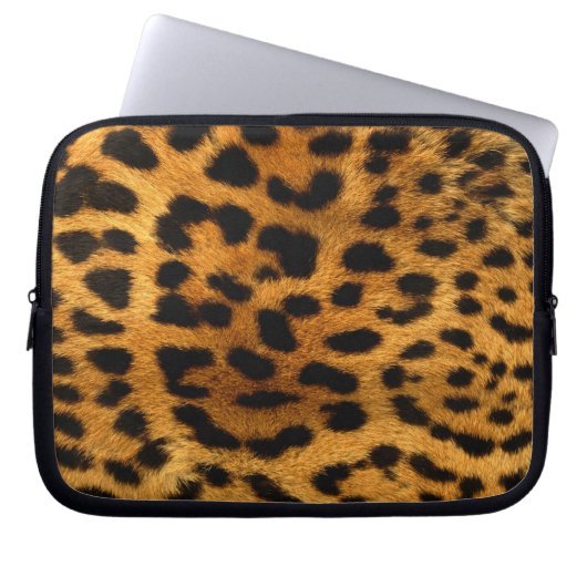 Leopard Fur Print Laptopschutzhülle (Vorderseite)