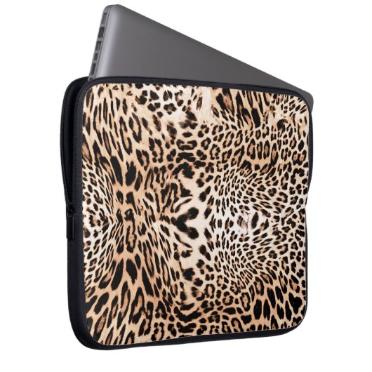 Leopard Fur Print Laptopschutzhülle (Vorne Rechts)