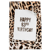Leopard Fur Print Medium Geschenktasche zum 83. Ge Mittlere Geschenktüte (Vorderseite)