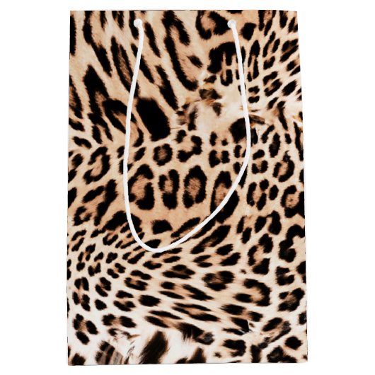 Leopard Fur Print Mittlere Geschenktüte (Vorderseite)