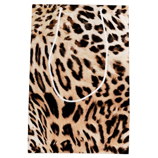 Leopard Fur Print Mittlere Geschenktüte (Rückseite)