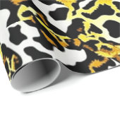 Leopard Fur Print Muster Geburtstag Geschenkpapier (Rolleneckpunkt)