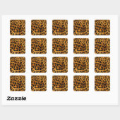 Leopard Fur Print Quadratischer Aufkleber (Blatt)