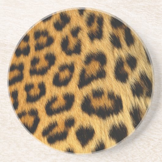 Leopard Fur Print Sandstein Untersetzer (Vorne)