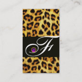LEOPARD FUR RIBBON, LILA BLACK GEMSTONE-MONOGRAMM VISITENKARTE (Rückseite)