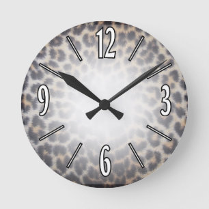 Leopard Fur Runde Wanduhr