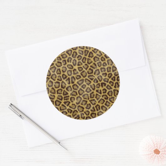 Leopard Fur Runder Aufkleber (Umschlag)