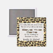 Leopard Fur Save the Date Magnet (Vorderseite/Rückseite)