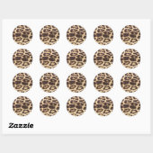 Leopard Fur Spots Tuch Runder Aufkleber (Blatt)