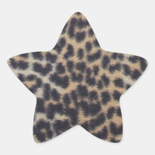 Leopard Fur Stern-Aufkleber