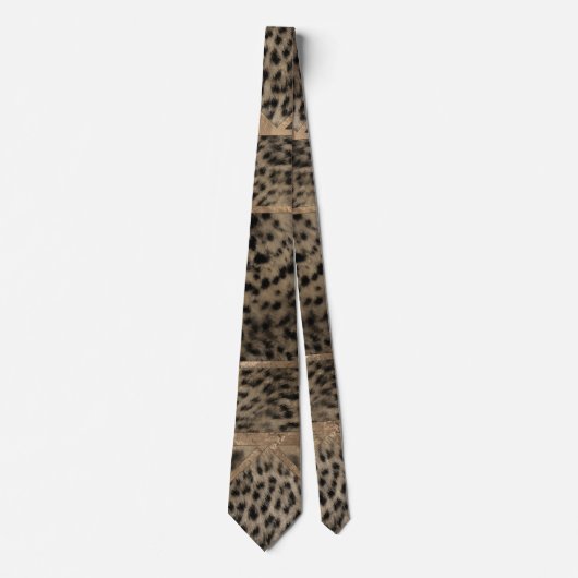 Leopard Fur Textur Geometrisches Muster Krawatte (Vorderseite)