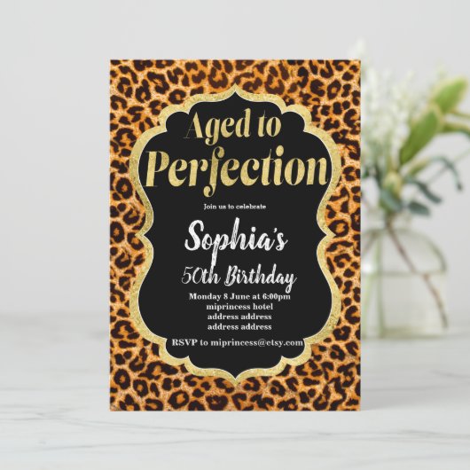 Leopard für Tiere bis zur Perfektion Einladung (Stehend Vorderseite)