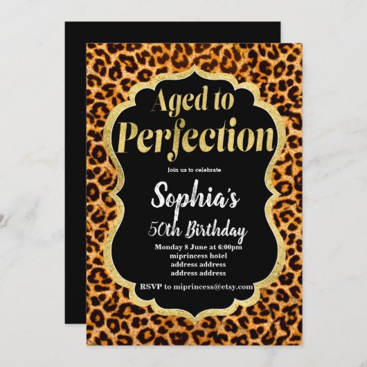 Leopard für Tiere bis zur Perfektion Einladung (Vorne/Hinten)