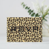 Leopard Fur Wedding Reception UAWG RSVP Karte (Stehend Vorderseite)