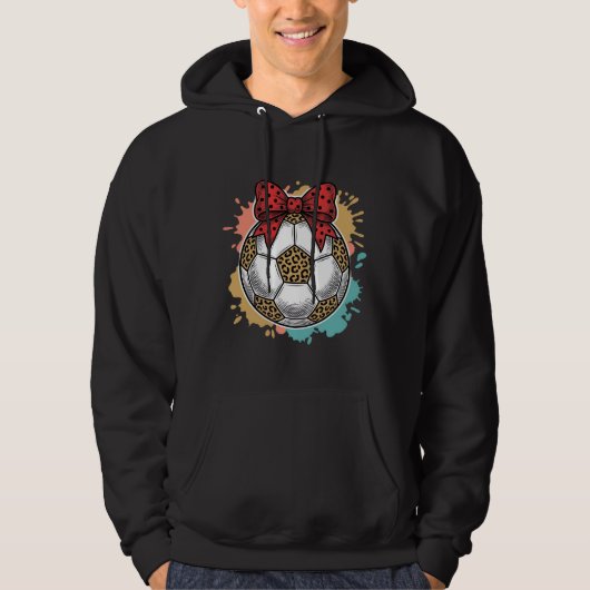 Leopard Fußball Bow Vintage Gravur Shirt Design_ (Vorderseite)
