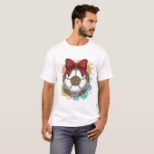 Leopard Fußball Bow Vintage Gravur Shirt Design_ (Vorne ganz)