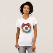 Leopard Fußball Bow Vintage Gravur Shirt Design_ (Vorne ganz)