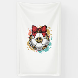 Leopard Fußball Bow Vintage Gravur Shirt Design_ Banner